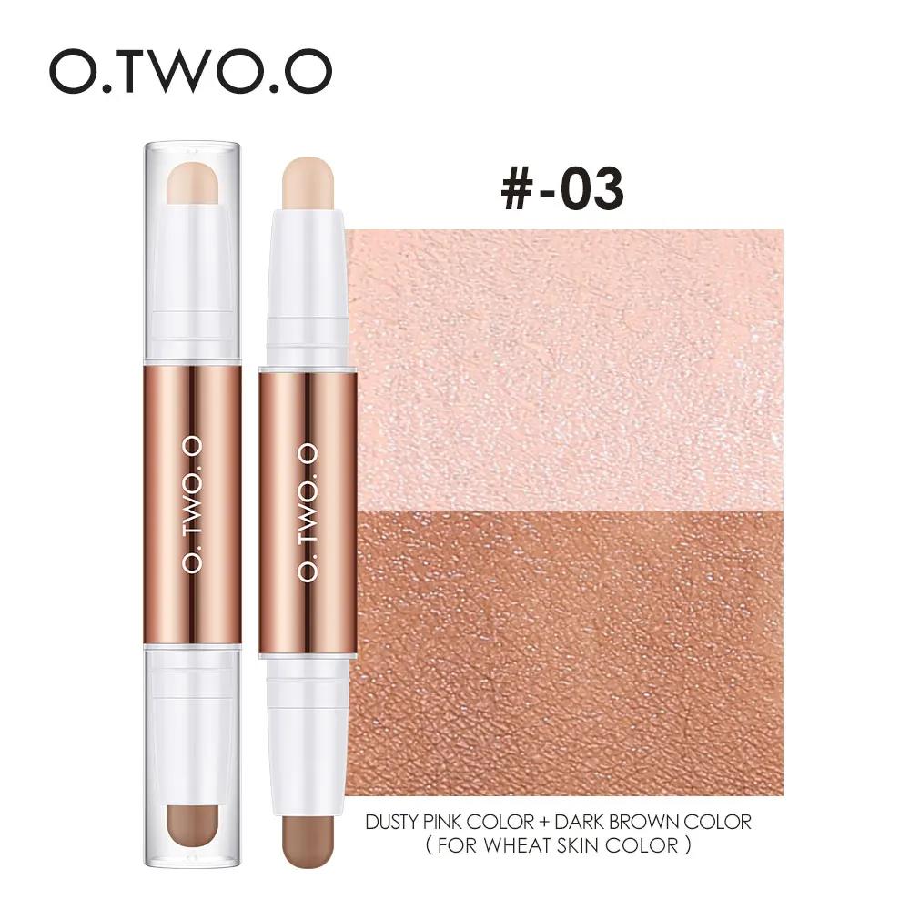 O.TWO.O Double-Headed Contour Stick Waterproof Matte Highlighter Concealer Clavicle Shadow Pen 3D Face Highlighting Makeup Pen