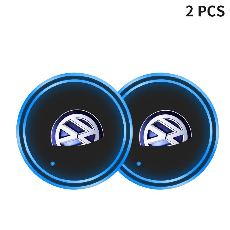 New Luminous Car Coaster Water Cup Holder Pad Anti-slip Mat Auto Accessories For Volkswagen VW Caddy Scirocco CC Touareg Tiguan