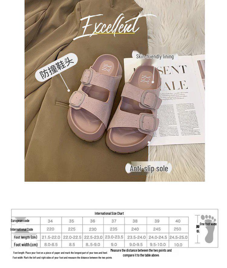Retro-Style Fashionable Thick-Sole One-Strap Sandals