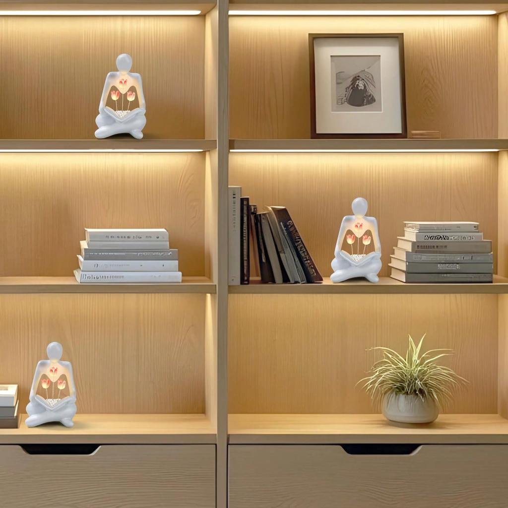 1pc Art Advanced Abstract Character Tulip Nightlight, Creative Decoration, Bedroom Decoration, Birthday Gift Minimum Decoration Accessories