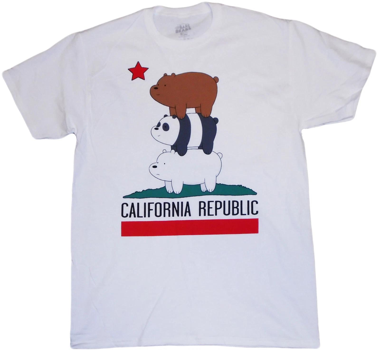 We Bare Bears California Republic Bear Stack Adult T-Shirt - Animated series, C 2XL