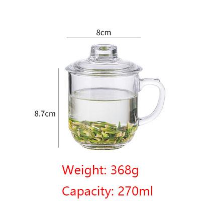 Glass Tea Cup Flower Clear Lead-Free Coffee Mugs with Handle and Lid Tea Cup for Women Birthday Valentines Wedding Gifts
