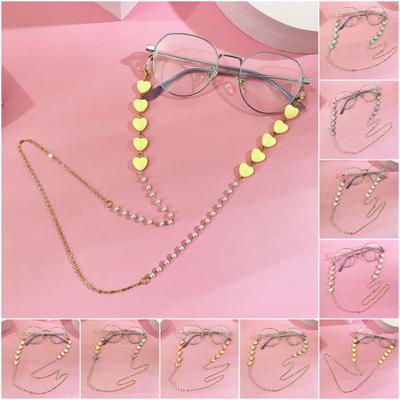 Cadena para Gafas Diseño de Perlas Artificiales Resistente a la Corrosión Correa Soporte para Gafas de Cristal Cadena Decorativa de Perlas