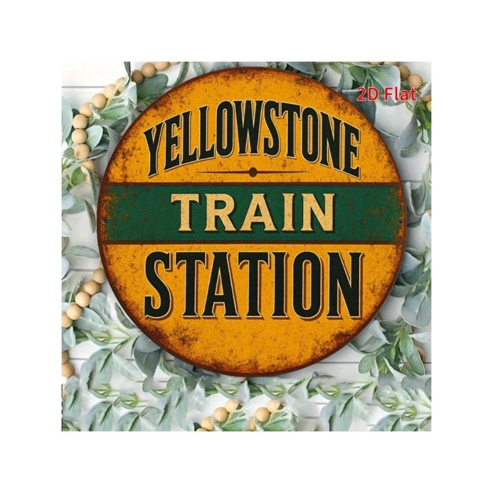Retro Vintage Train Station Metal Sign Wall Art Decor