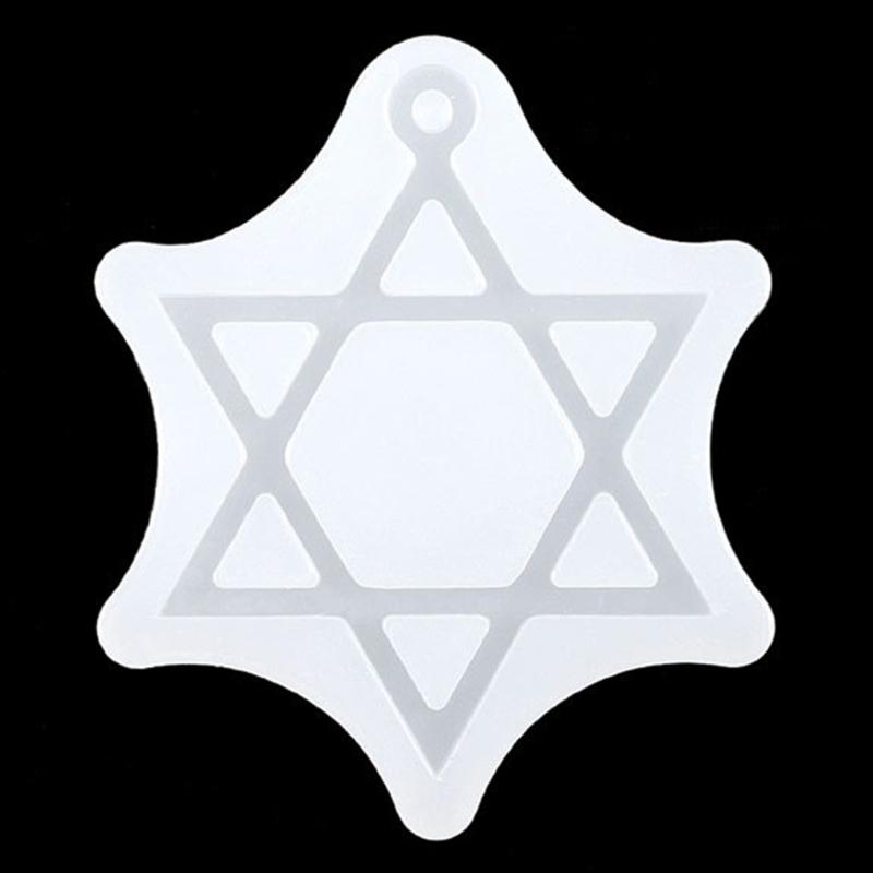 Shiny Glossy Six-pointed Star/Little Planet Keychain Silicone Epoxy Resin Mold DIY Pendant Jewelry for Halloween Gift