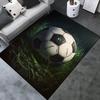 Flanelový koberec s potiskem fotbalového míče na trávě Odolný měkký koberec pro sportovní fanoušky Obývací pokoj Ložnice Dětský pokoj Dekorace Moderní design