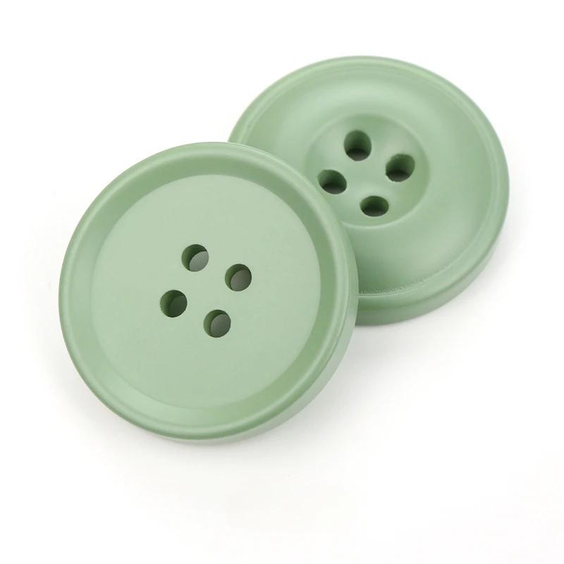 

10 шт. Круглые пуговицы для пальто Красивые пуговицы из смолы с 4 отверстиями Женское пальто Шерстяная ткань Аксессуары для одежды 15mm светло-зеленый