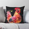 Chicken With Butterflies Square Pillowcase Polyester Linen Velvet Creative Zip Decor Pillow Case Sofa Seater Cushion Cover