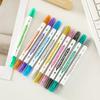 Metallic Dual Tip Marker Pens, with Brush And Fine nibs, For Album DIY, Black Cards, Scrapbooking, Craft Supplies