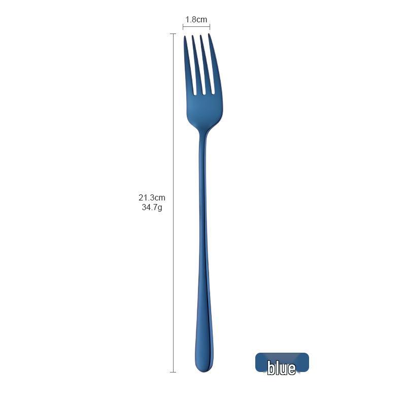 Korean Style 304 Stainless Steel Long Handle Fork - Ideal for Steak, Salad, and Western Tableware in Restaurants or Homes