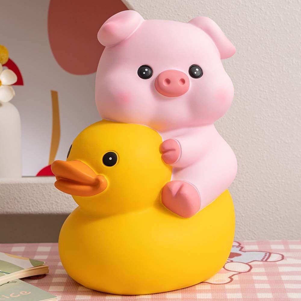 Vinyl Pig Vinyl Piggy Bank Pig Duck Riding Coin Saving Box Durable Pig Money Jar  Festive Occasions