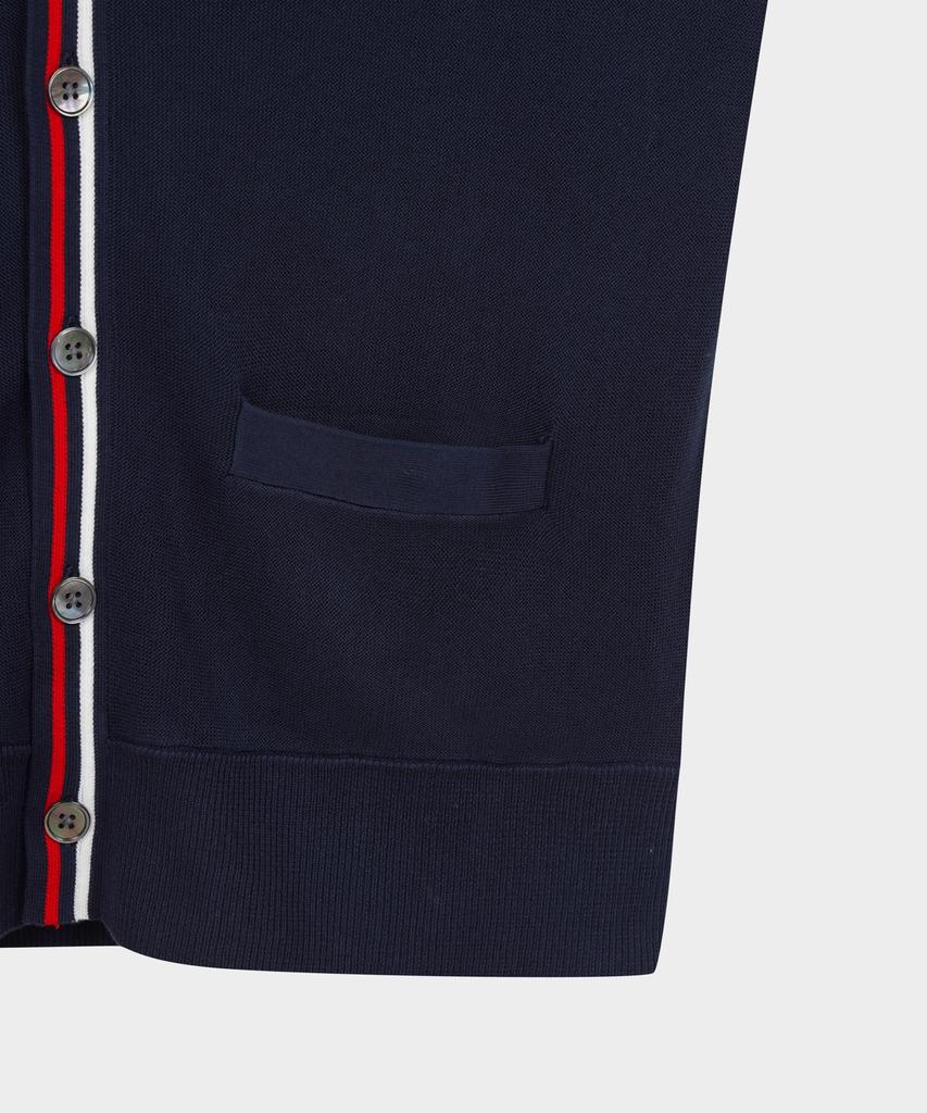 Brooks Brothers Supima Cotton Contrast Cardigan (Navy) (Bbwcmmf301)