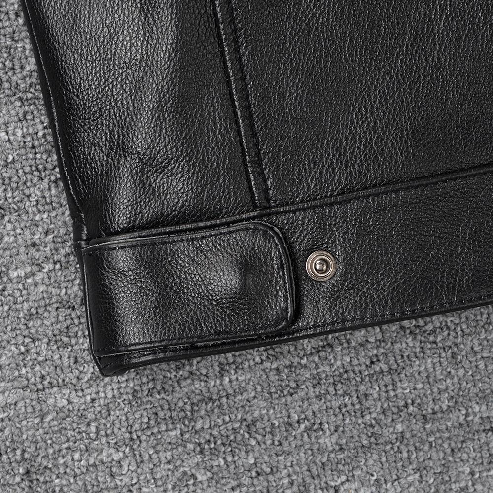 Black Genuine Cow Leather Vest Men Motorcycle Vests Slim Fit Men's Moto Club Biker Waistcoat Spring Summber
