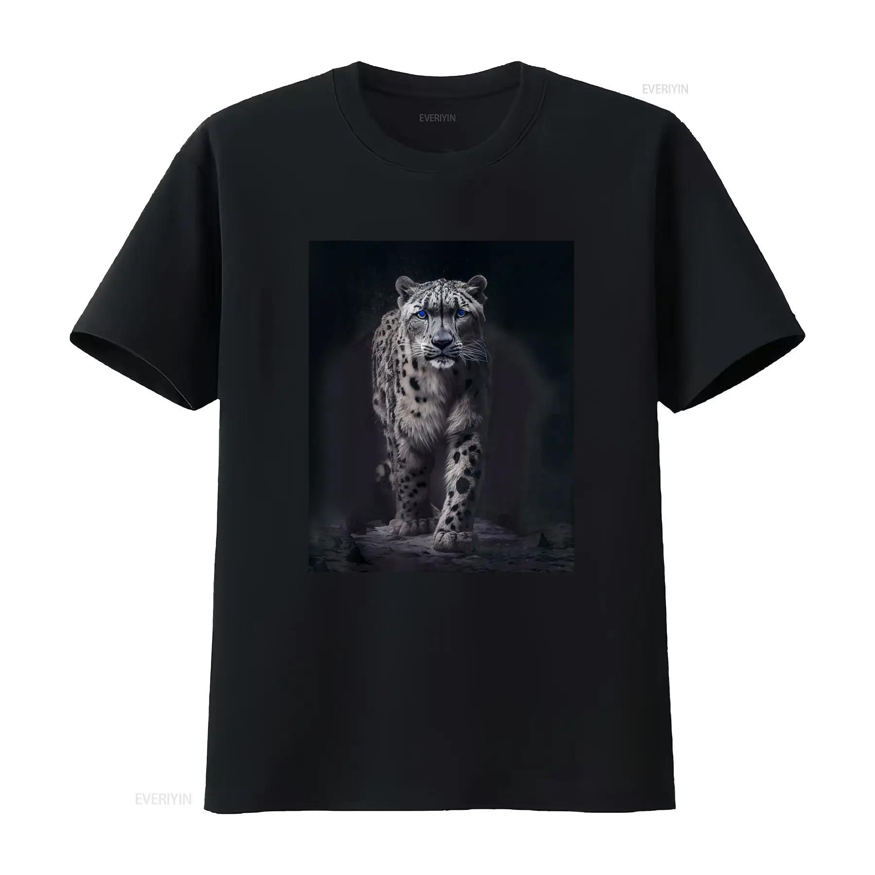 

Wild Snow Leopard Walking T Shirt for Boys and Girls Stylish Cute Design vintage Washed Unisex streetwear Top For Everyday Wear 5XL різнокольоровий