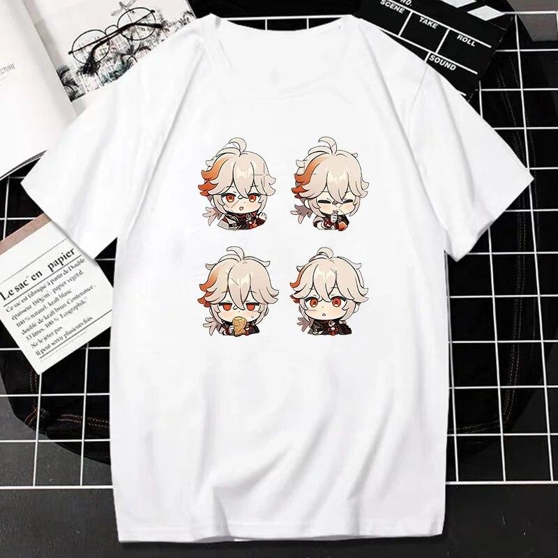 Genshin Impact TShirt Kawaii Games Character Cartoon Graphic Tops Women Harajuku Fashion Streetwear Casual Oversized Camisetas