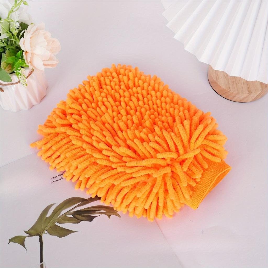 25cm Chenille Plush Gloves for Car Cleaning Thickened Doublesided Car Cleaning Tools Ultrafine Fiber Car Washing Gloves