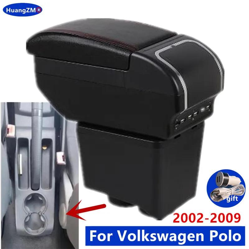 For Volkswagen Polo Armrest Box For VW Polo 9N 3 Mk4 Car Armrest Box 2002-2009 Interior Retrofit Storage Box Car Accessories