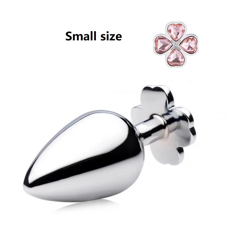 Nowy mały rozmiar czterolistna koniczyna metalowa analna zatyczka analna 12 kolorowych koralików jubilerskich kulki kegla silikonowe jaja seks zabawka dla mężczyzn i kobiet