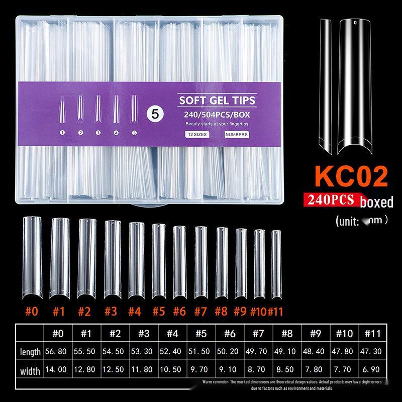 50mm+ Seamless Transparent French Style Nail Tips, Full/Half Application, Handmade Long Wearable Nails, High-End Feel.