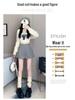 Women's Gray Retro Woolen Booty Shorts - Autumn/Winter Casual Straight Wide Leg Pants