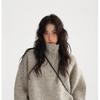 Womens Oversized Chunky Knit Sweater With Mock Neck Soft Wool Blend Loose Fit Winter Warm Top