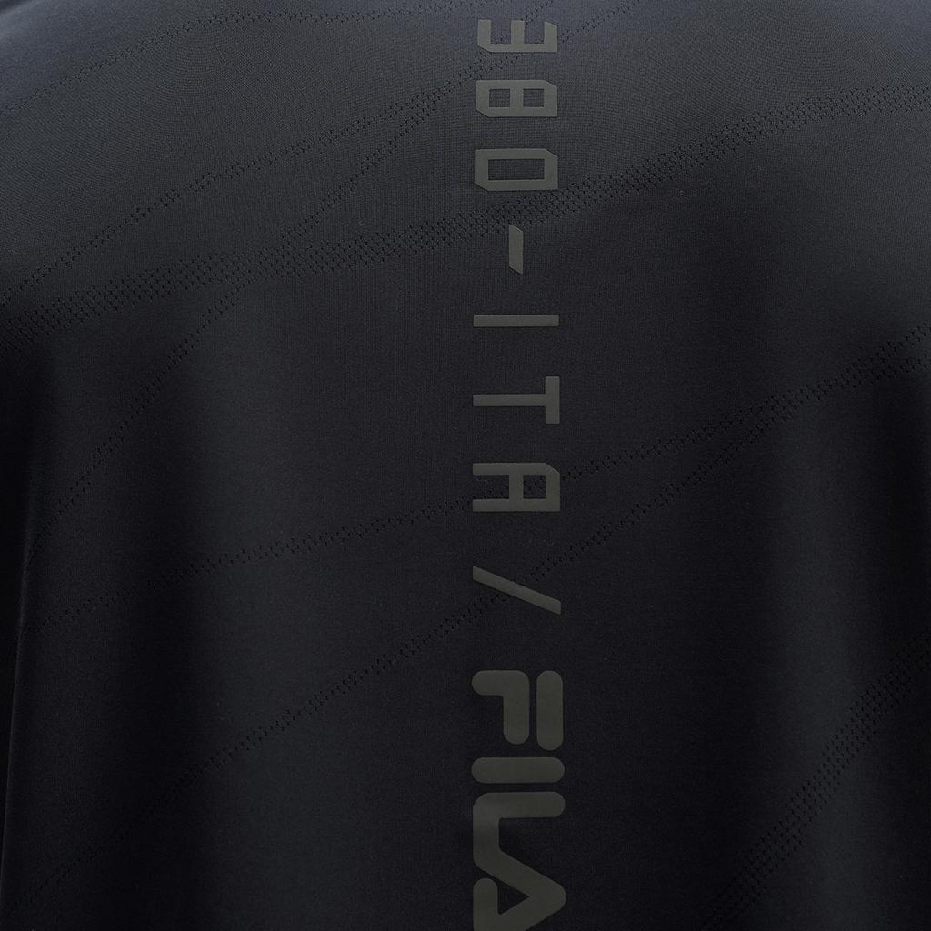 FILA Fitness T Shirts Men's Pitch Black Crew Neck Moderate Straight Fit A11M431116FBK