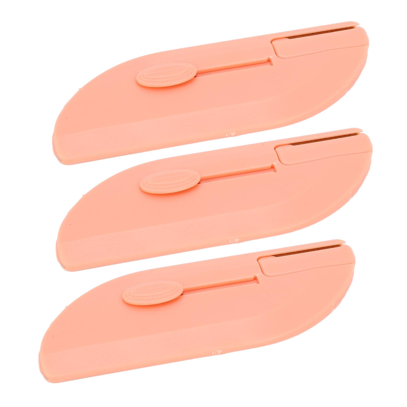 

3pcs Small Retractable Eyebrow Trimmer Stainless Steel Safety Double Head Eyebrow Groomer