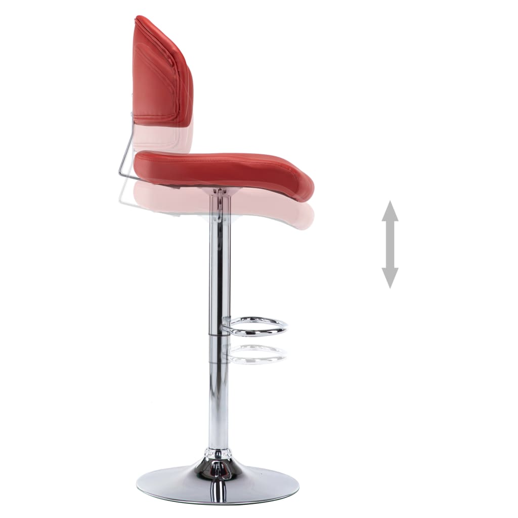 Bar Stool Burgundy Synthetic Leather