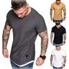 Color Solid Men Slim Fit O Neck Short Sleeve Muscle Tee Shirt Casual Tops Shirts
