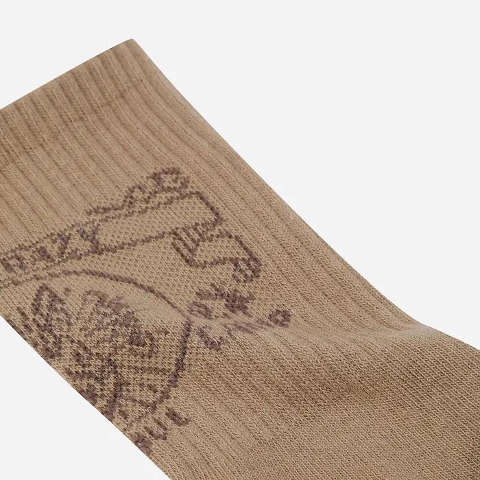 Vintage Graphic Crew Socks (TAN)