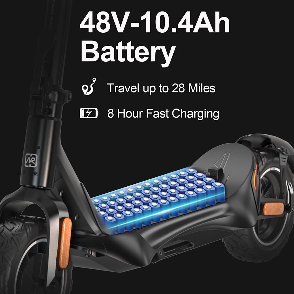 NANROBOT Electric Scooters for Adults 500W 10Inch 48V 10.4AH Battery