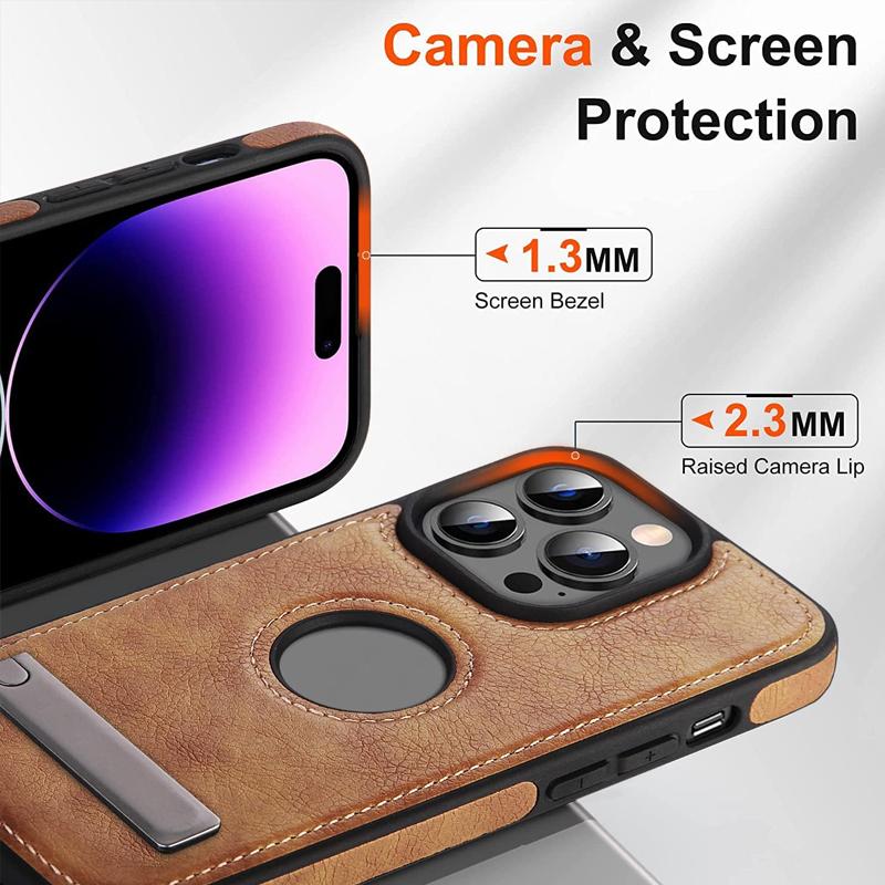 Artificial Leather Mobile Phone Cases with Kick Stand for iPhone 16 15 14 Plus 13 12 11 Case Trending Products 2025 New Arrival