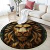 Lion Pattern Round rug,Carpet Rug for Living Room Bedroom  Playroom ,Non-slip Floor Mat,Holiday Gifts and Birthday Gifts.