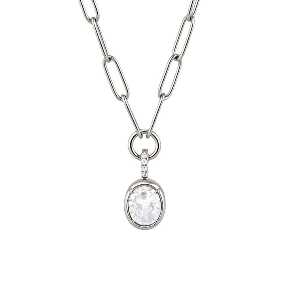 Waterproof Geometric Pendant Necklace PVD Plated Heart Pendant Necklace For Women