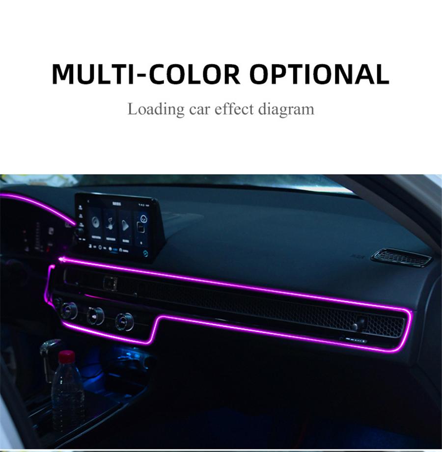 2Pcs Car Interior Lights Decorative Ambient Lamp Neon Atmosphere Light Strip