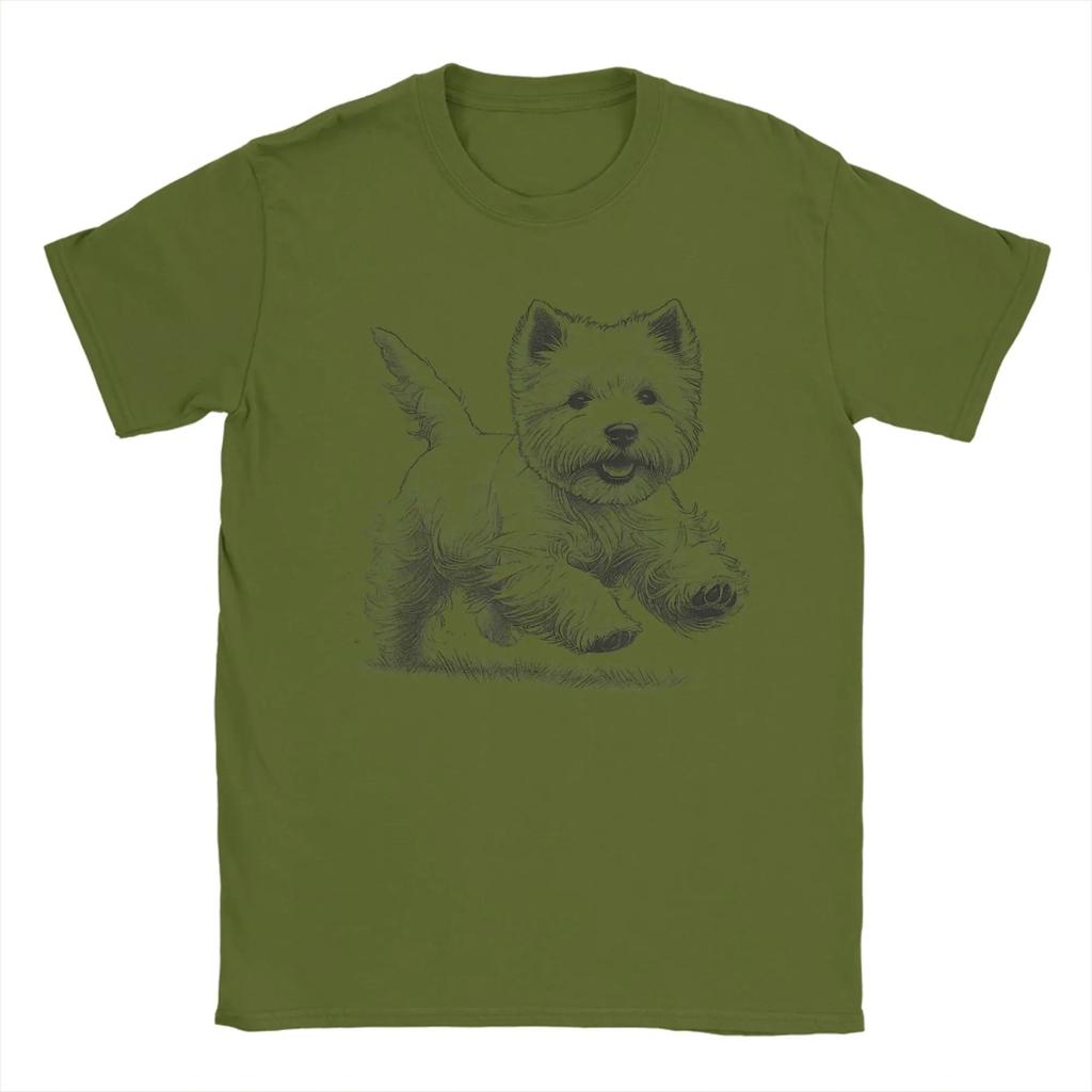 West Highland White Terrier Westie Dog Running T Shirt Summer Harajuku Tshirts Unisexs Plus Size 5xl Tees Short Sleeve Tops