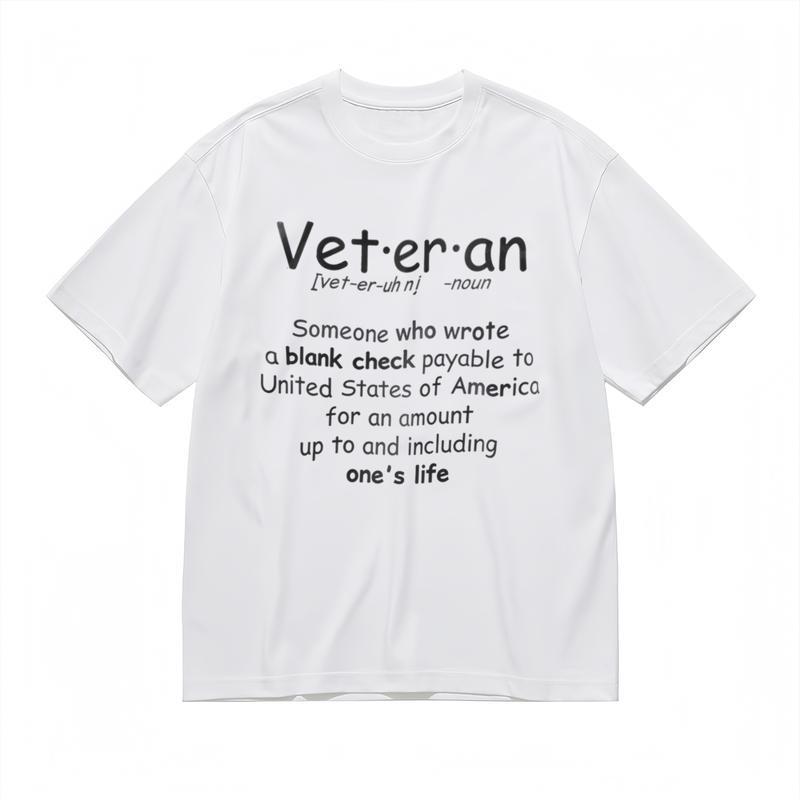

Women s Fashion Trend Comfy Classic T-Shirt Veteran Slogan Graphic Tee 3XL