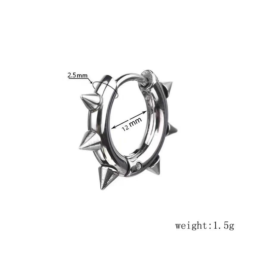 Punk Stainless Steel Cone Coil Earrings - Trendy Round Wire Ear Buckles