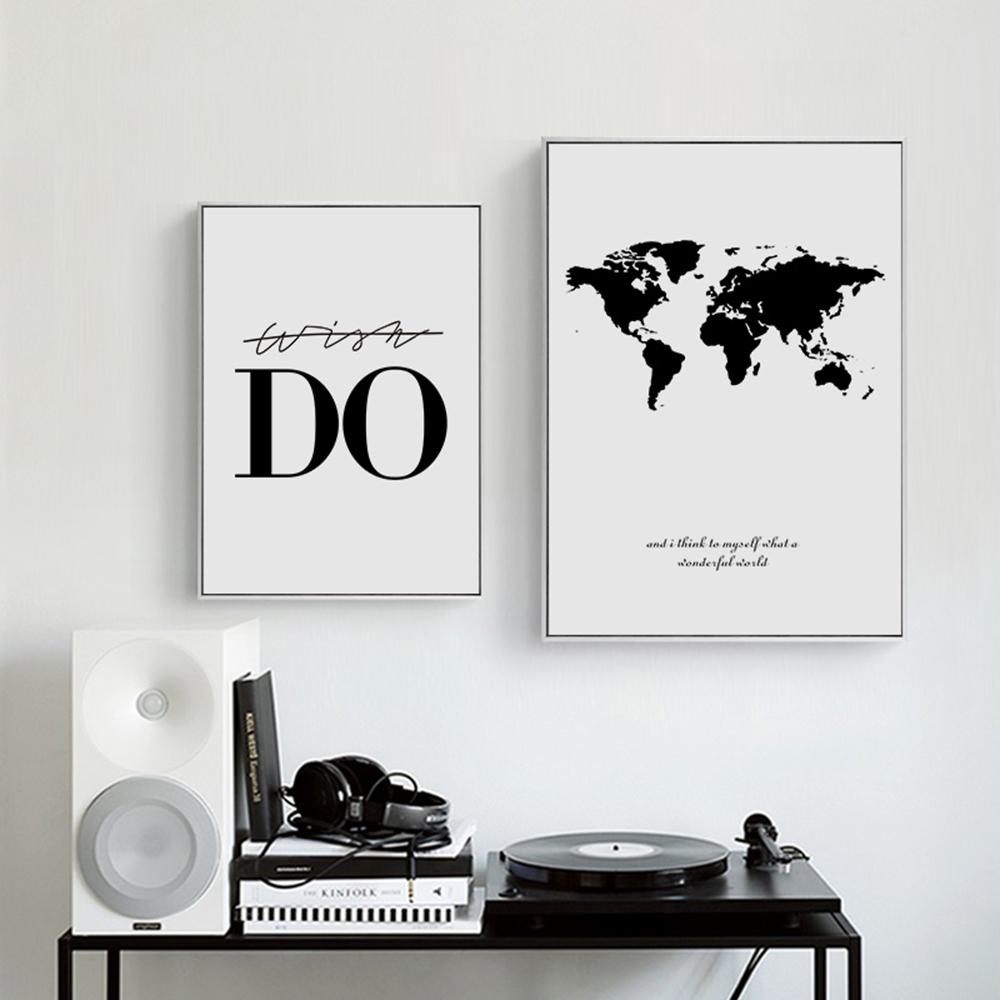 Nordic World Map Canvas Painting Wall Art Poster And Print Wall Pictures For Living Room Decorative Picture Home Decor