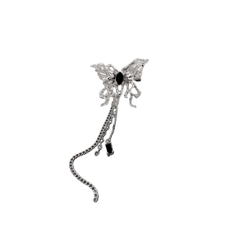 New Butterfly Tassel Brooches for Women Charm Pearl Silver Color Brooch Pins Party Wedding Gifts Clothing Accessories Jewelry