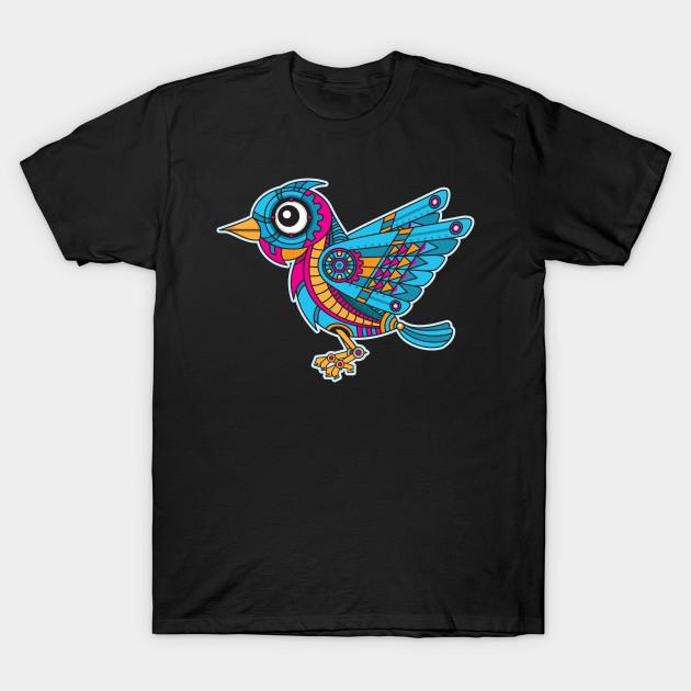 Unisex Fashion TShirt Mechanical Bird Print TShirt Plus Size S-5XL T-Shirt 100%Cotton Tops O Neck Short Sleeve Tees