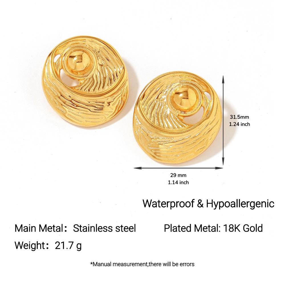 Yingtai 18K Gold Stainless Steel Stud Earrings with Vacuum Electroplating