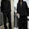 BITCED Women's Versatile Casual Fashion Thickened Long-Sleeved Hoodie and Trousers Two-Piece Set