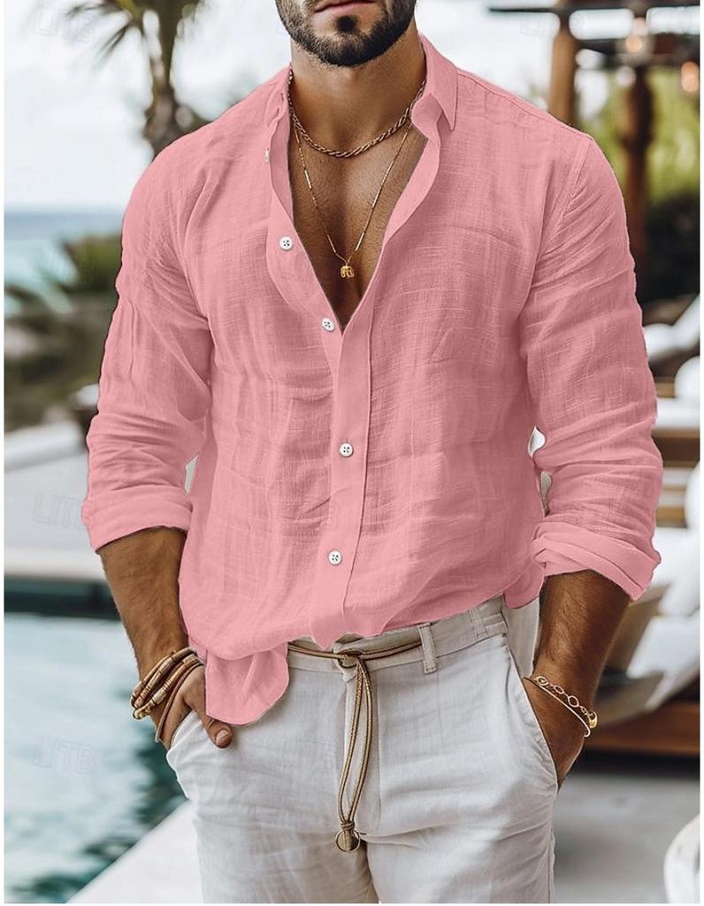 Men's Shirt Casual Style Long Sleeve Business Casual Shirt