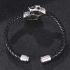 Punk Skeleton Men Leather Bracelets Bangles Black Braid Rop Man Jewelry Wristband
