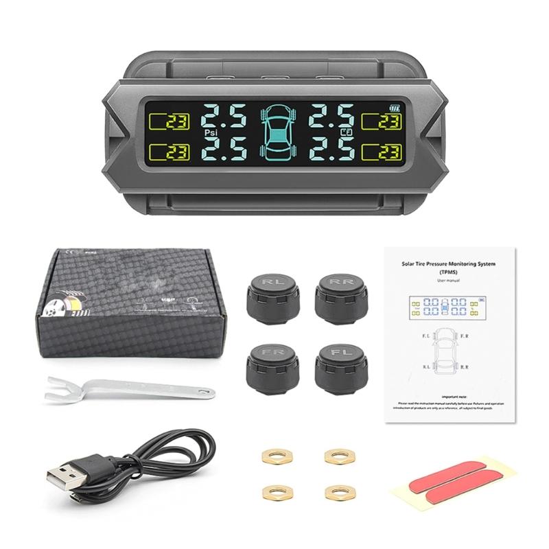 

Advanced Solar Charging Tire Pressure Monitor With Clear LCD Screen For Family Car Trucks With Intelligent Alerts System 1