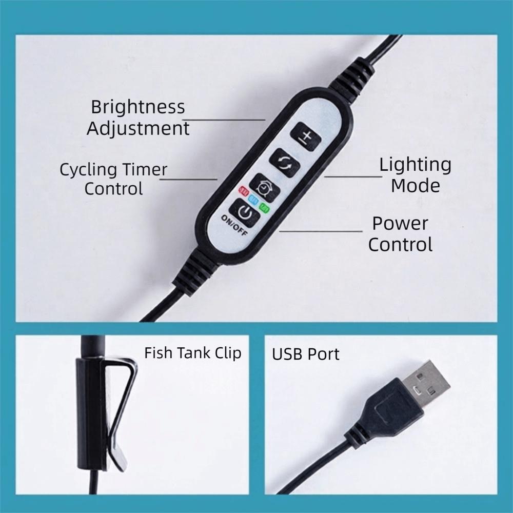 Rotatable Aquatic Plant Lamp Full Spectrum USB Aquarium Light Aquarium