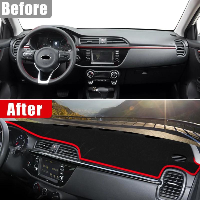 Car Accessories For Kia Rio 4 X-Line KX Cross 2017 2018 2019 2020 Dashboard Cover Avoid Light Pad Sun Shade Anti-UV Carpets Mat