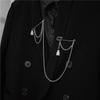 Metal Tassel Pin Chain Brooch For Women Men Suit Shirt Lapel Pin Clothing Accessories Jewelry Gift