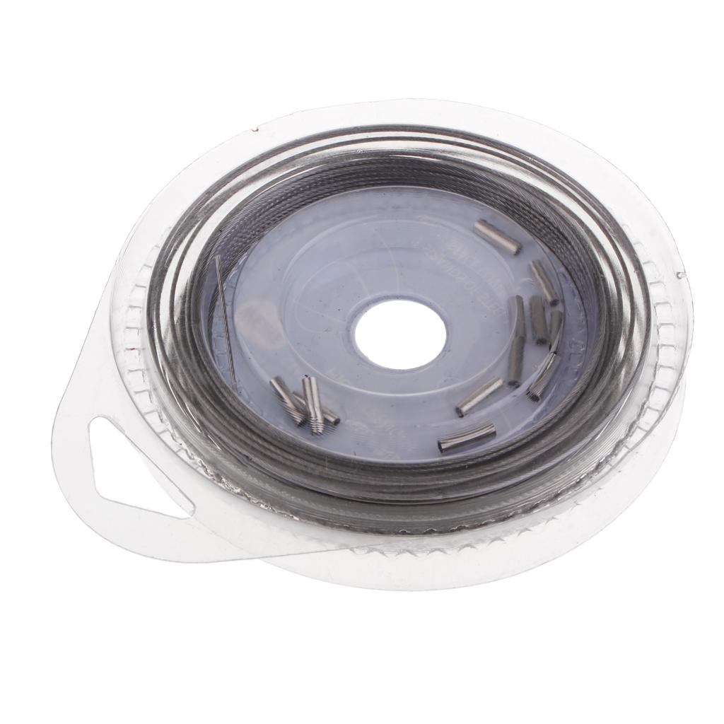 2 Pieces Steel Wire Fishing Line 10m Braided Leader 60LBS